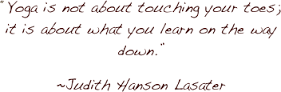 touching toes - judith lasater